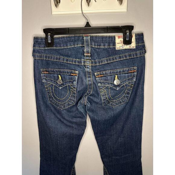 True Religion Joey Twisted Seam T Pocket Denim Bootcut Flare Jeans Women 26 x 32 - Picture 7 of 10